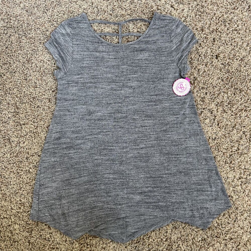 SO girl size 12 shirt NWT legging tee gray black